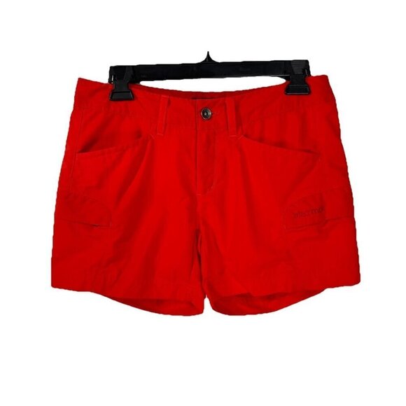 Marmot Pants - Marmot Arch Rock Nylon Shorts Womens 6 Orange Red 4.5” Lightweight Cargo Outdoor